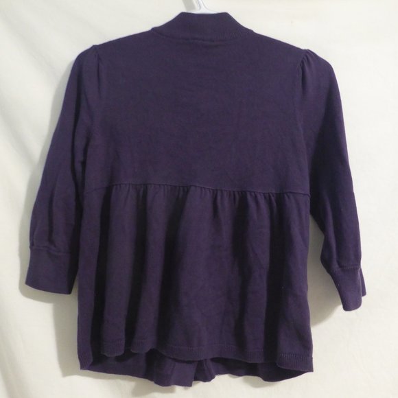 GAP, size small, purple large button front cardigan with pleated bottom, GUC - Picture 2 of 14